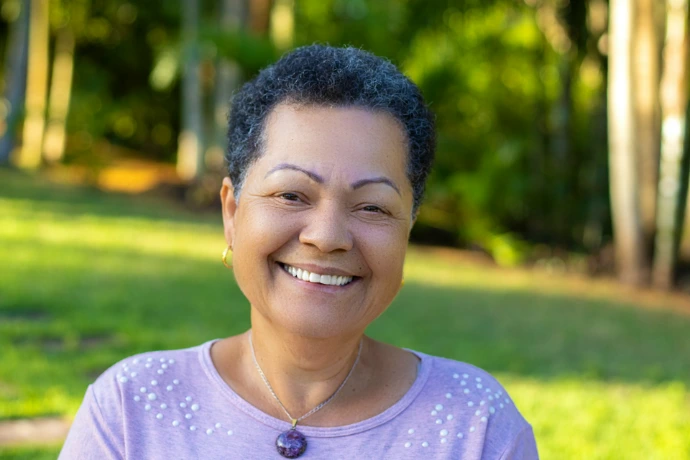 a person smiling for the camera